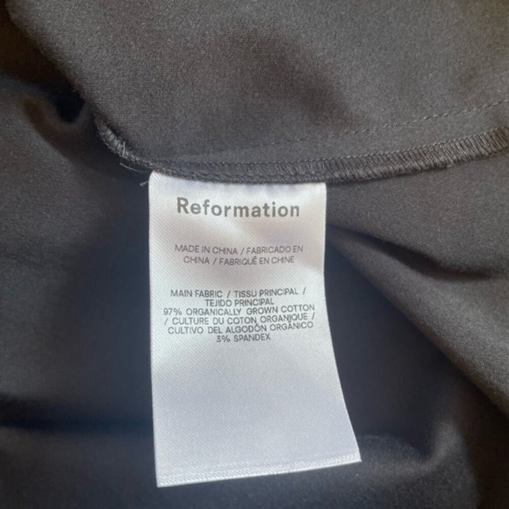 NEW Reformation Lissa Cotton Midi Dress Black Removable Strap | size 4 - Picture 13 of 14